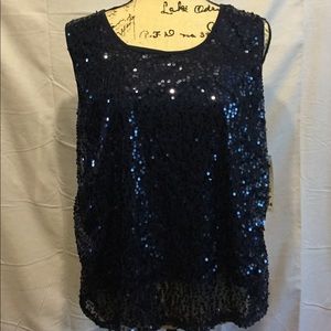 Blue sequin top